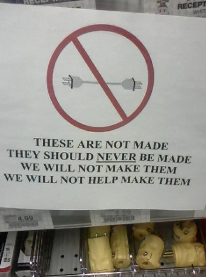 signage - Recept Wort These Are Not Made They Should Never Be Made We Will Not Make Them We Will Not Help Make Them .99