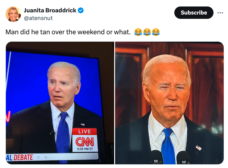 official - Juanita Broaddrick Man did he tan over the weekend or what.ee Al Debate Live Can Et Subscribe