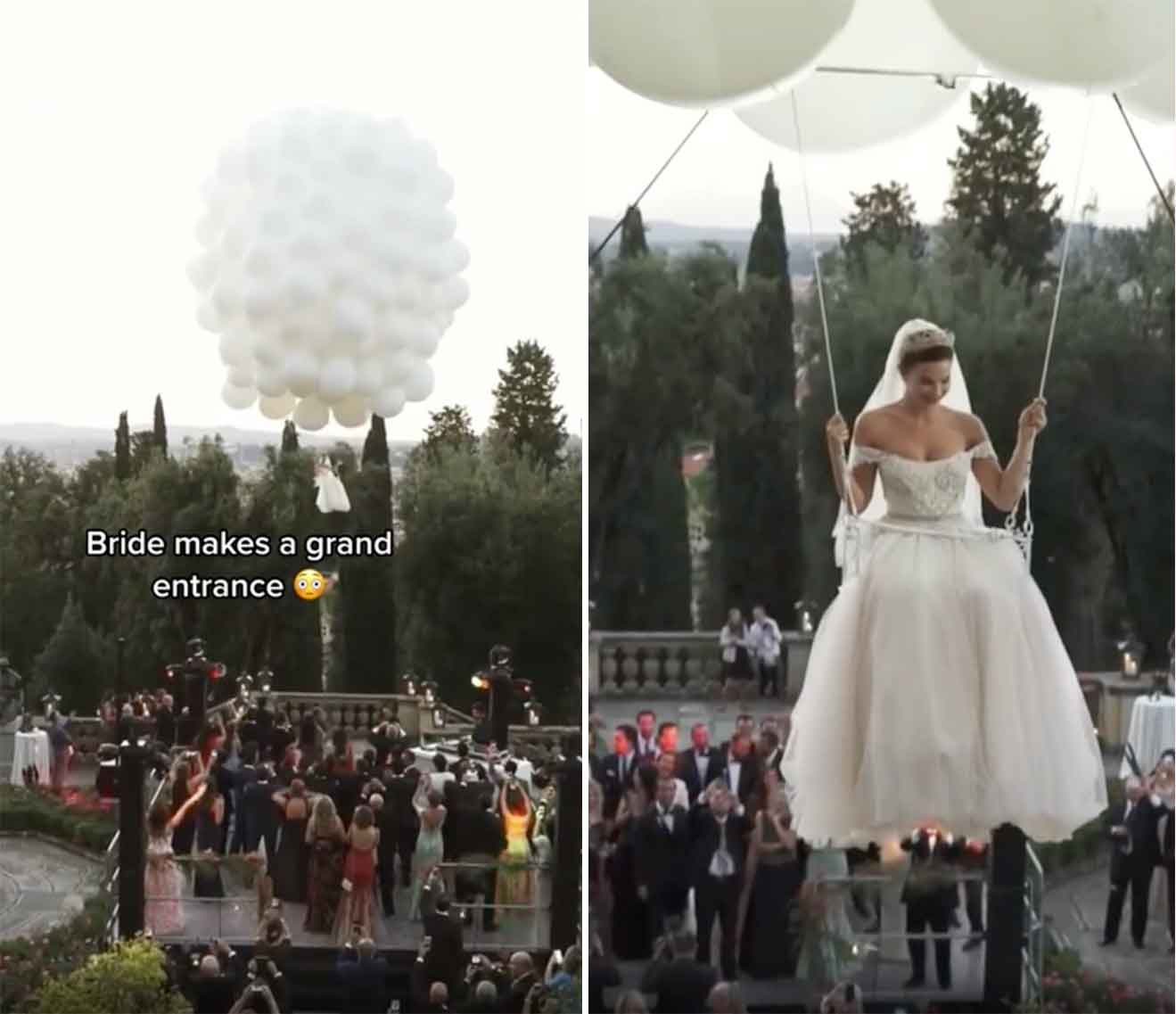 performance - Bride makes a grand entrance
