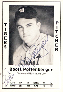 paper product - Tigers Pitcher Wait Boots Poffenberger Diamond Greats 1979# 389 Life Ip H Era W L time 267 301 4.75 16 12