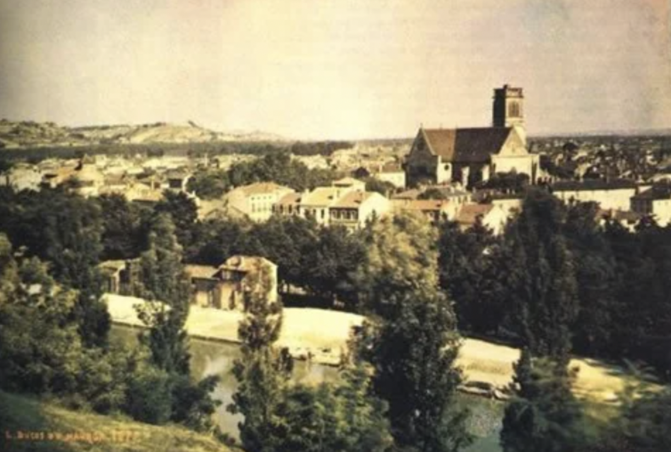 Oldest known color photo, 1872. A view of Agen. By Louis Ducos Du Hauron.