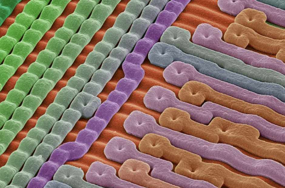 microchip under a microscope