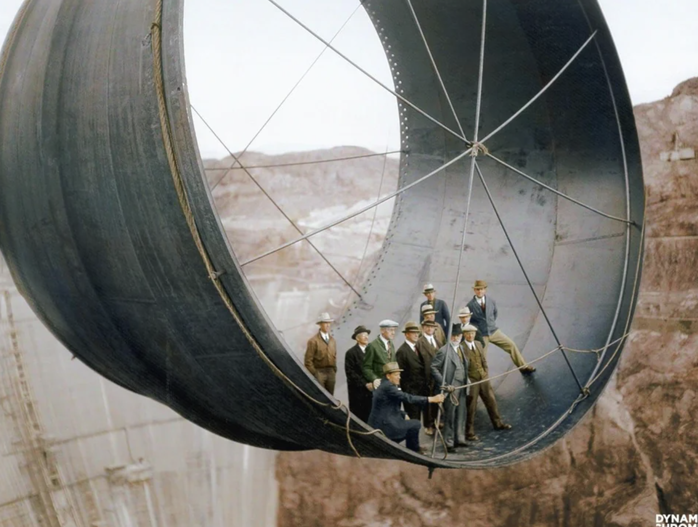 The Hoover Dam under construction, 1935.