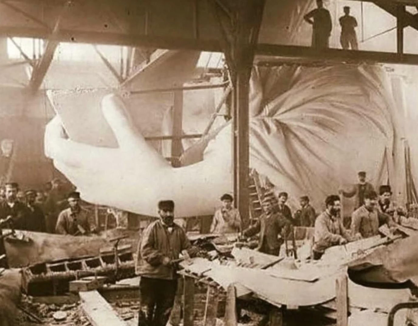 Construction of the Statue of Liberty, 1884.