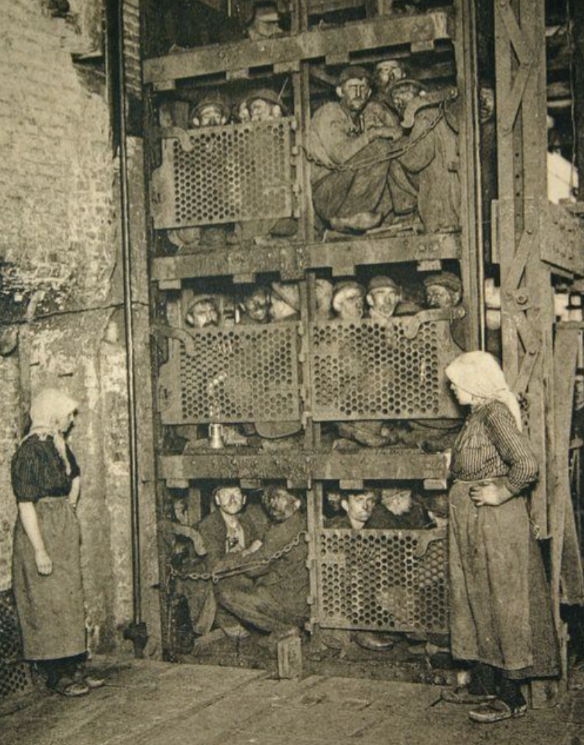 Italian coal miners working in Belgium around 1900.