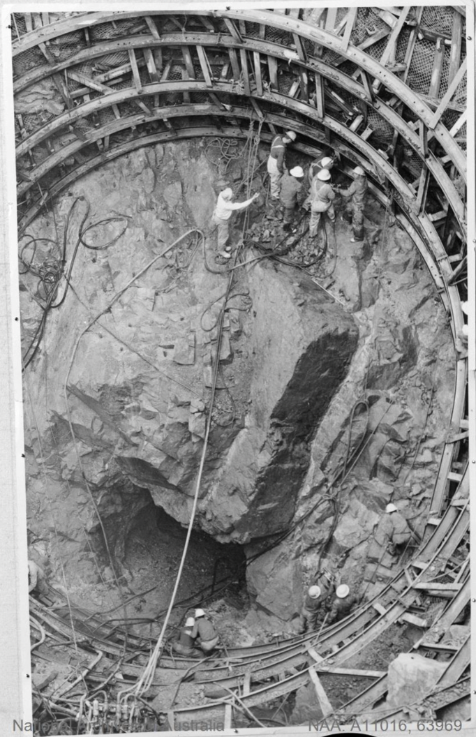 Construction of Snowy Mountains Hydro-Electric Scheme – tunnel construction, Australia, 1949 - 1968.