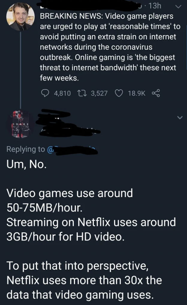 screenshot - 13h Breaking News Video game players are urged to play at 'reasonable times' to avoid putting an extra strain on internet networks during the coronavirus outbreak. Online gaming is 'the biggest threat to internet bandwidth' these next few wee