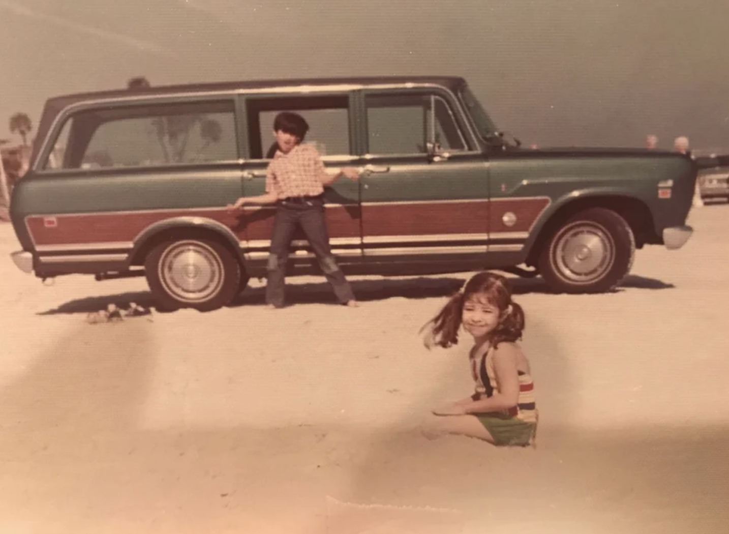 My mom and uncle at Daytona Beach, 1976.