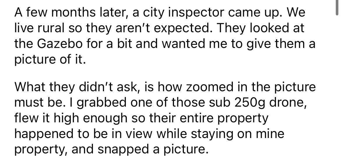 number - A few months later, a city inspector came up. We live rural so they aren't expected. They looked at the Gazebo for a bit and wanted me to give them a picture of it. What they didn't ask, is how zoomed in the picture must be. I grabbed one of thos