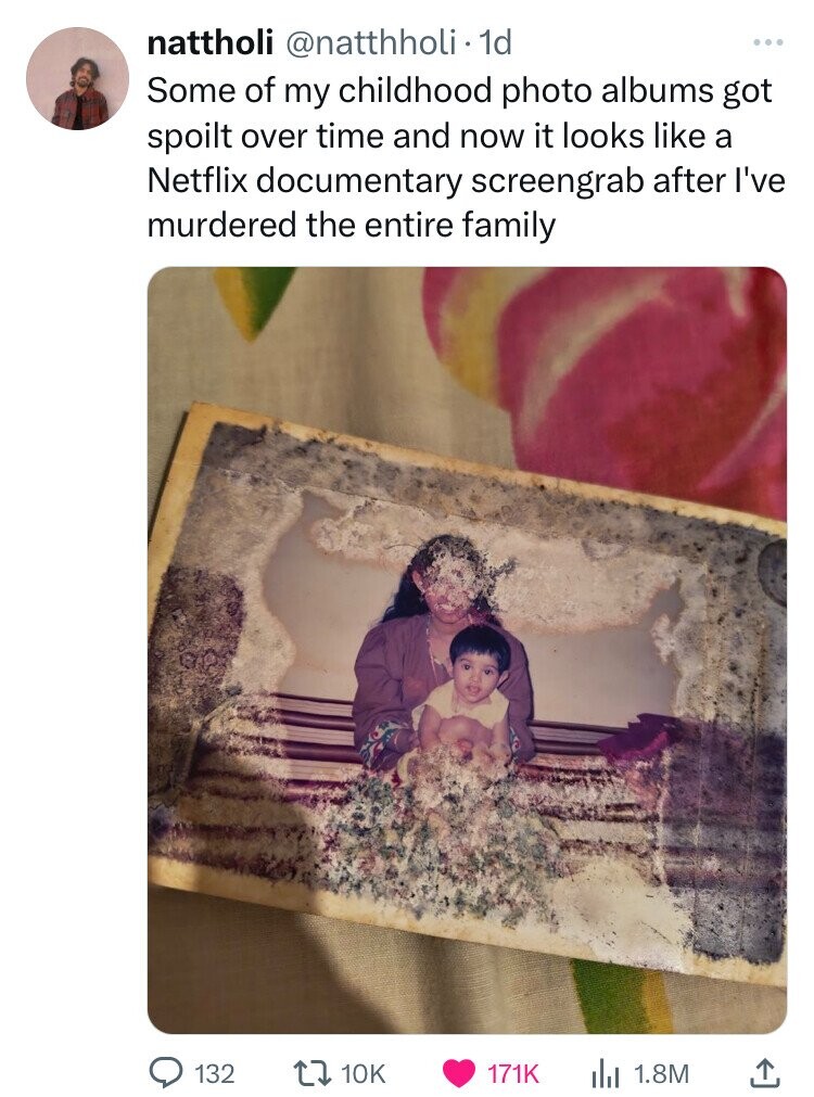 poster - nattholi 1d Some of my childhood photo albums got spoilt over time and now it looks a Netflix documentary screengrab after I've murdered the entire family 132 lil 1.8M