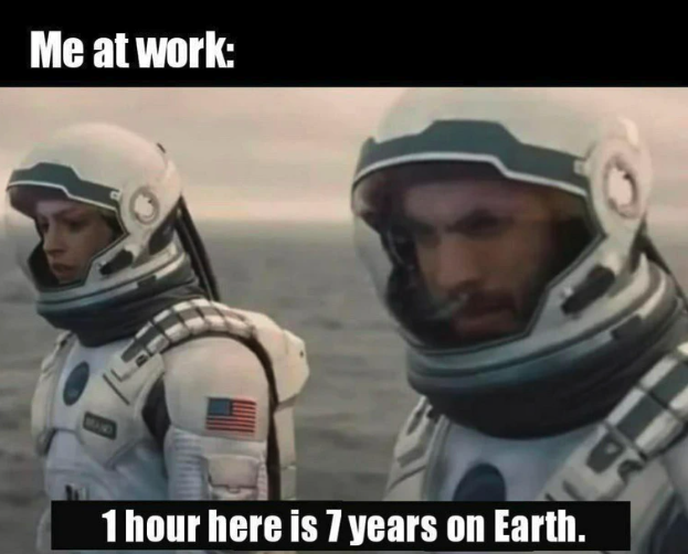 1 hour here is 7 years on earth me at work - Me at work Wand 1 hour here is 7 years on Earth.