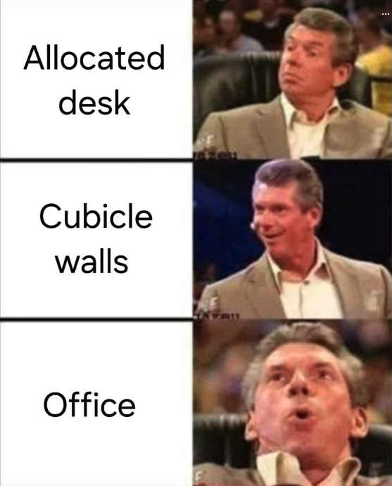 meme mcmahon - Allocated desk Cubicle walls Office