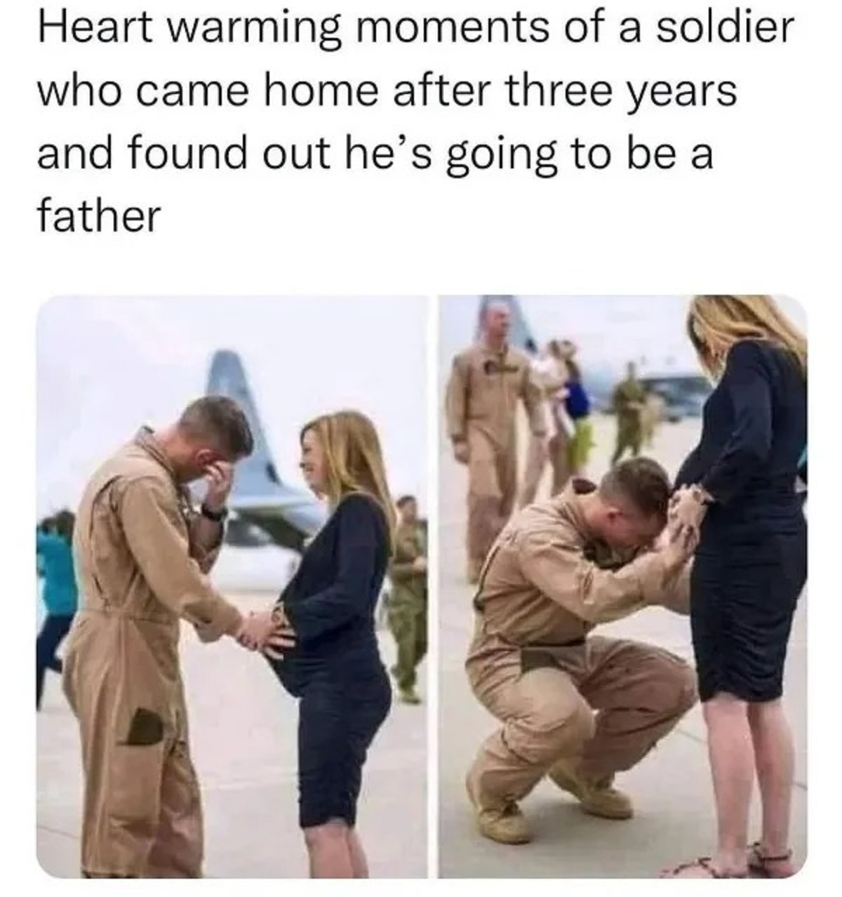 heart warming moments of a soldier who came home after three years and found out he's going to be a father - Heart warming moments of a soldier who came home after three years. and found out he's going to be a father