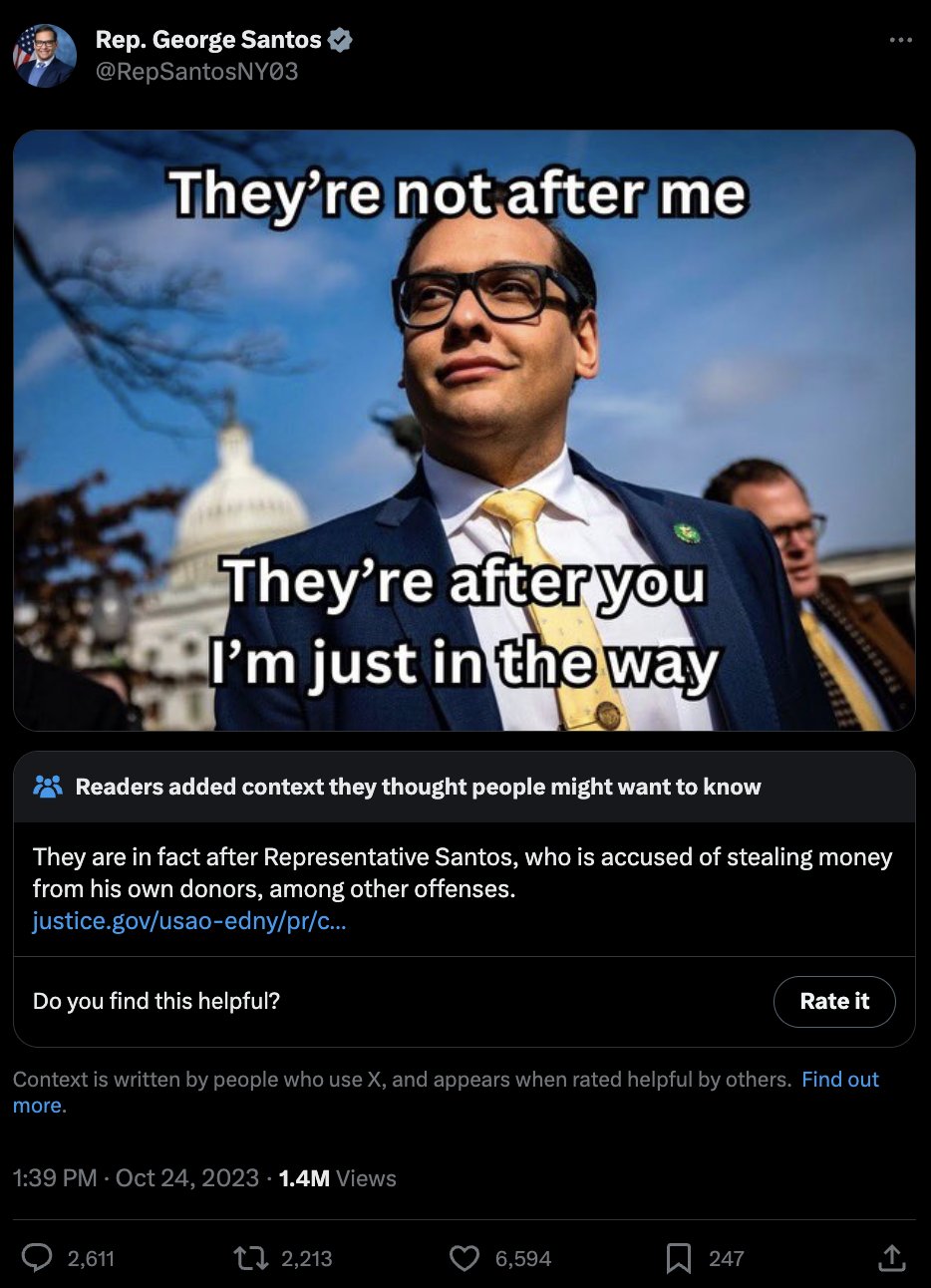 they re not after me they re after you and i m just standing in the way - Rep. George Santos They're not after me They're after you I'm just in the way Readers added context they thought people might want to know They are in fact after Representative Sant