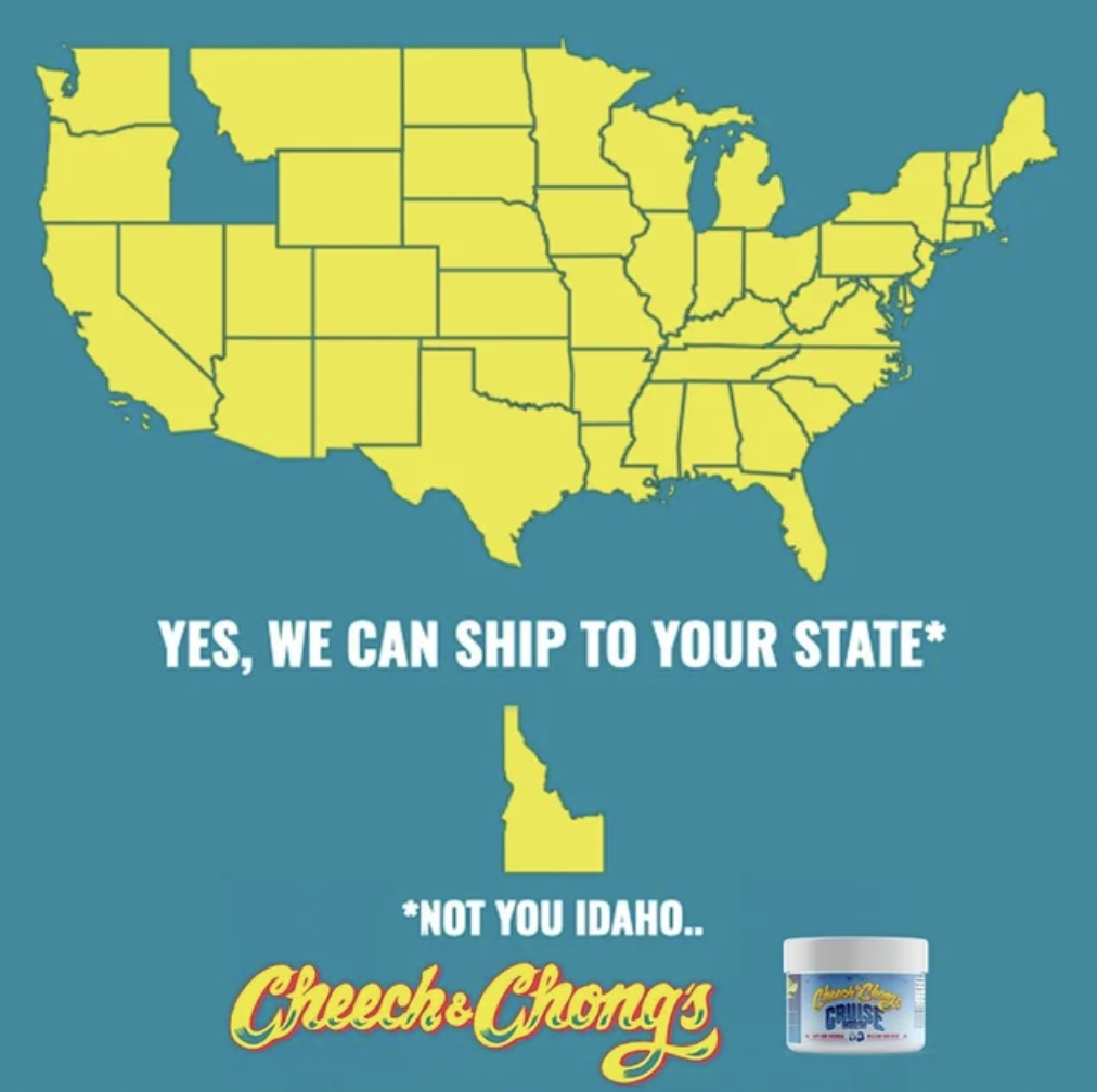 us map flat - Yes, We Can Ship To Your State Not You Idaho.. Cheech & Chong's