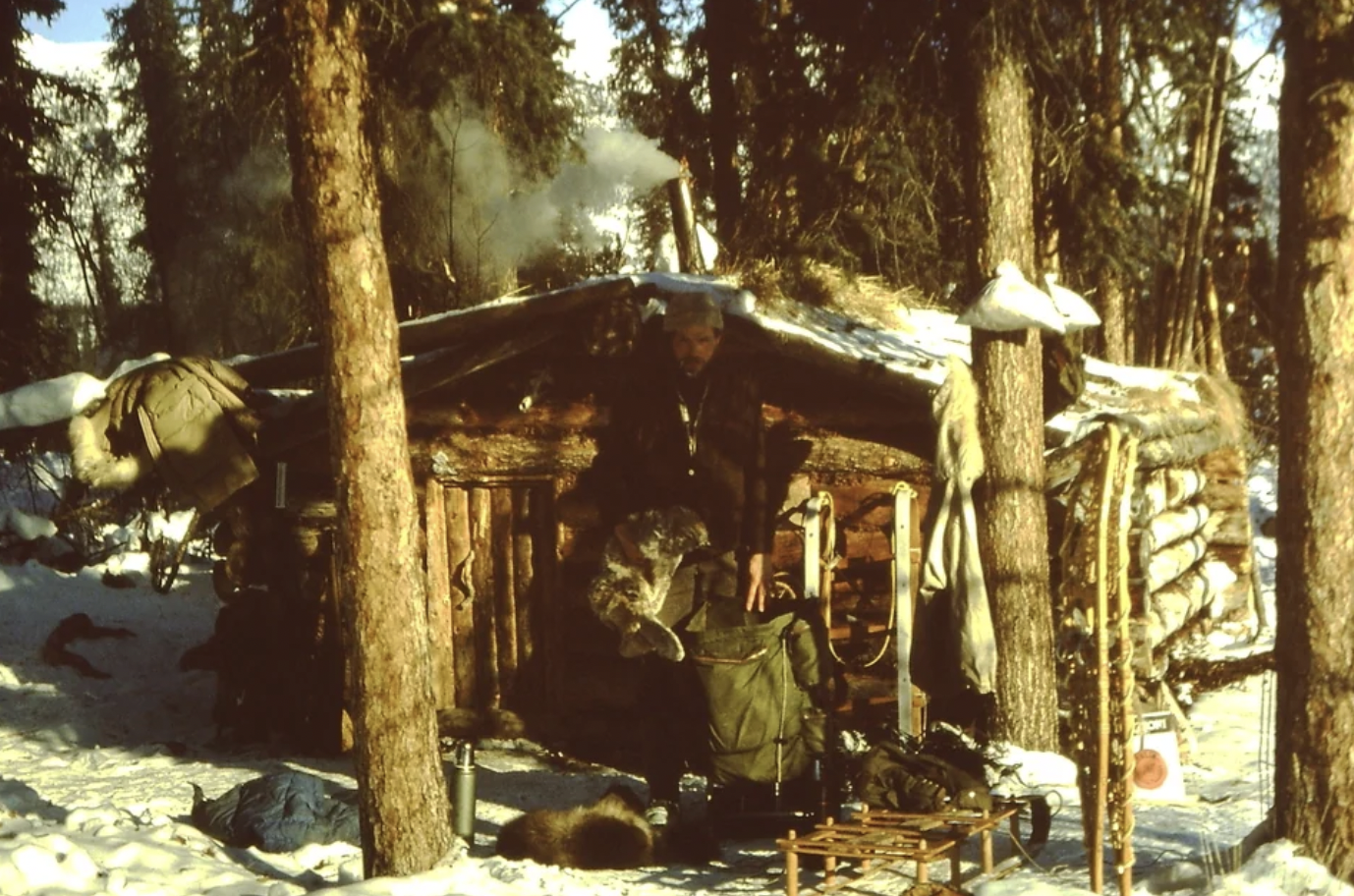 winter fur trade camp