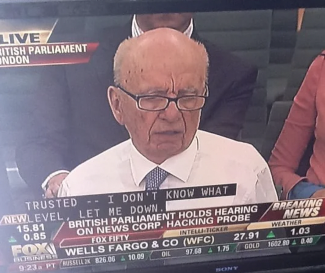 screenshot - Live Ritish Parliament Ndon Trusted I Don'T Know What Newlevel, Let Me Down. 15.81 0.85 Fox British Parliament Holds Hearing On News Corp. Hacking Probe Fox Fifty Breaking News Weather IntelliTicker 27.91 1.03 Oil 97.68 1.75 Gold 1602.800.40