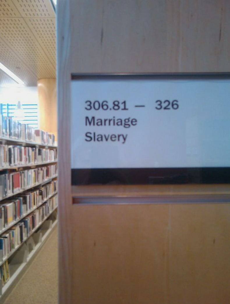 Dewey Decimal Classification - 306.81326 Marriage Slavery