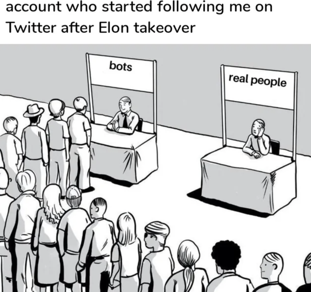 political situation - account who started ing me on Twitter after Elon takeover bots real people