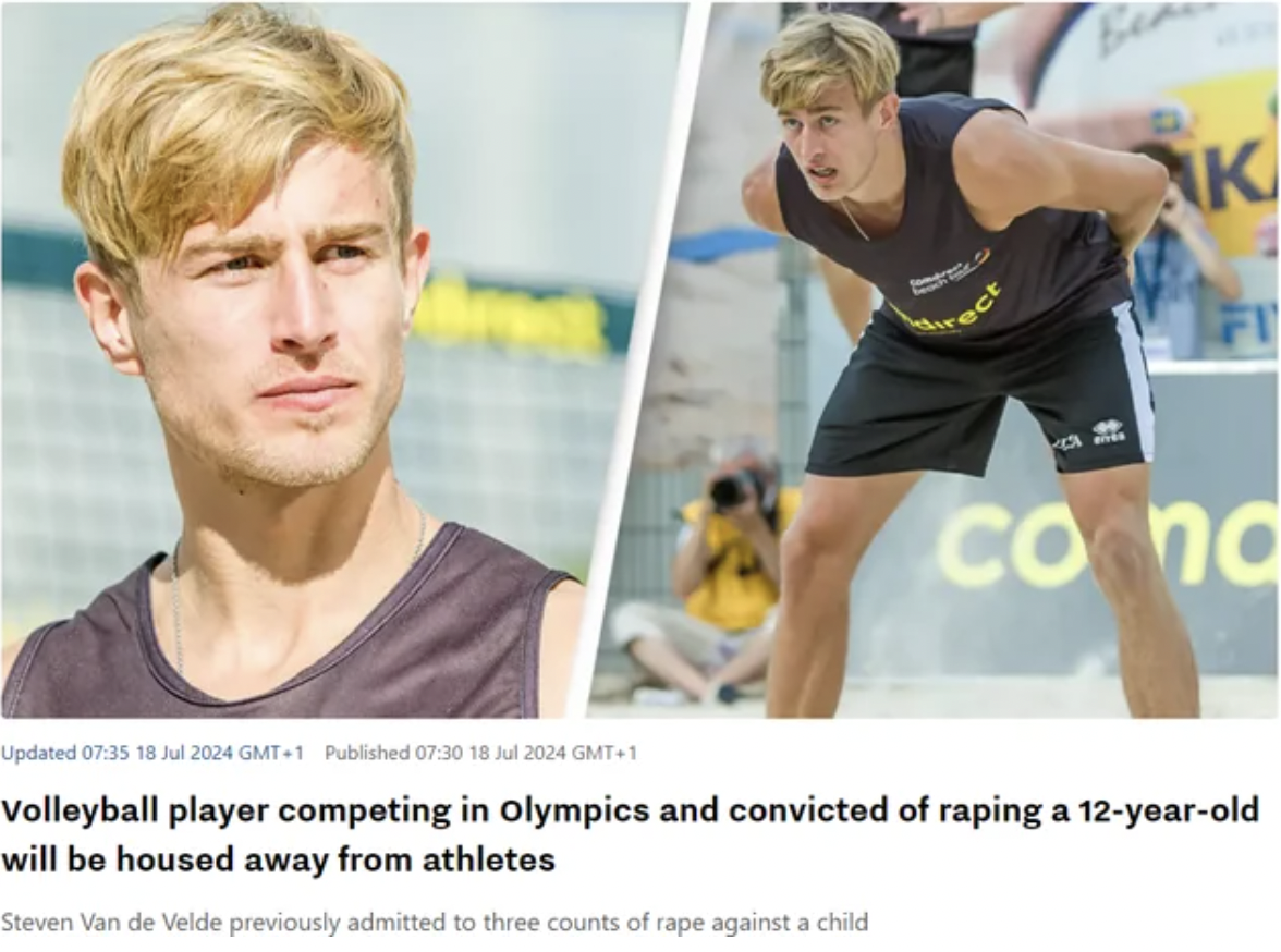 steven van der velde 12 year old - Be rect K cona Updated Gmt1 Published Gmt1 Volleyball player competing in Olympics and convicted of raping a 12yearold will be housed away from athletes Steven Van de Velde previously admitted to three counts of rape aga