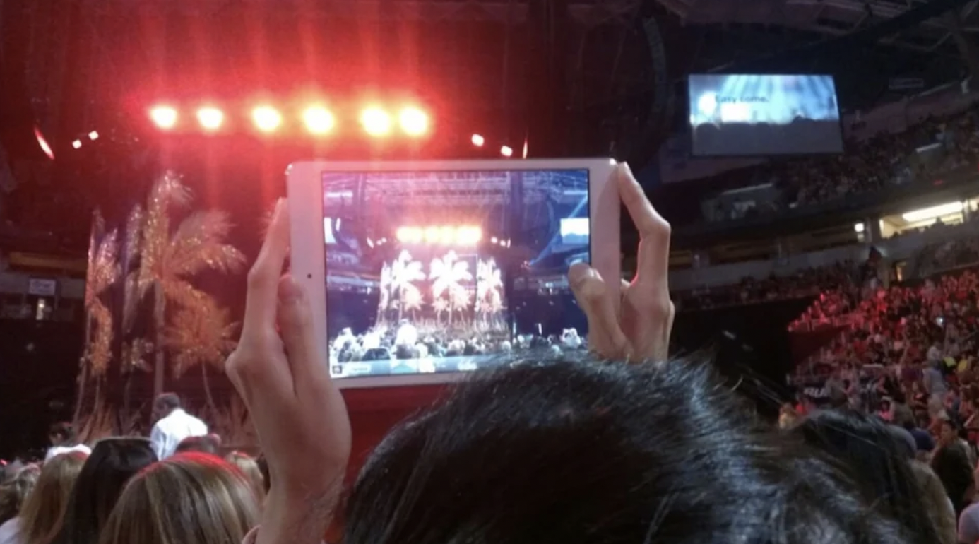 "My view at the Bruno Mars concert was a little obstructed."