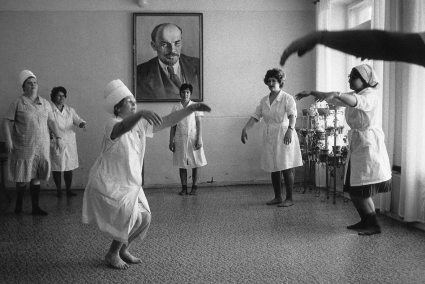 Workplace gymnastics, Ulyanovsk, USSR, 1981.