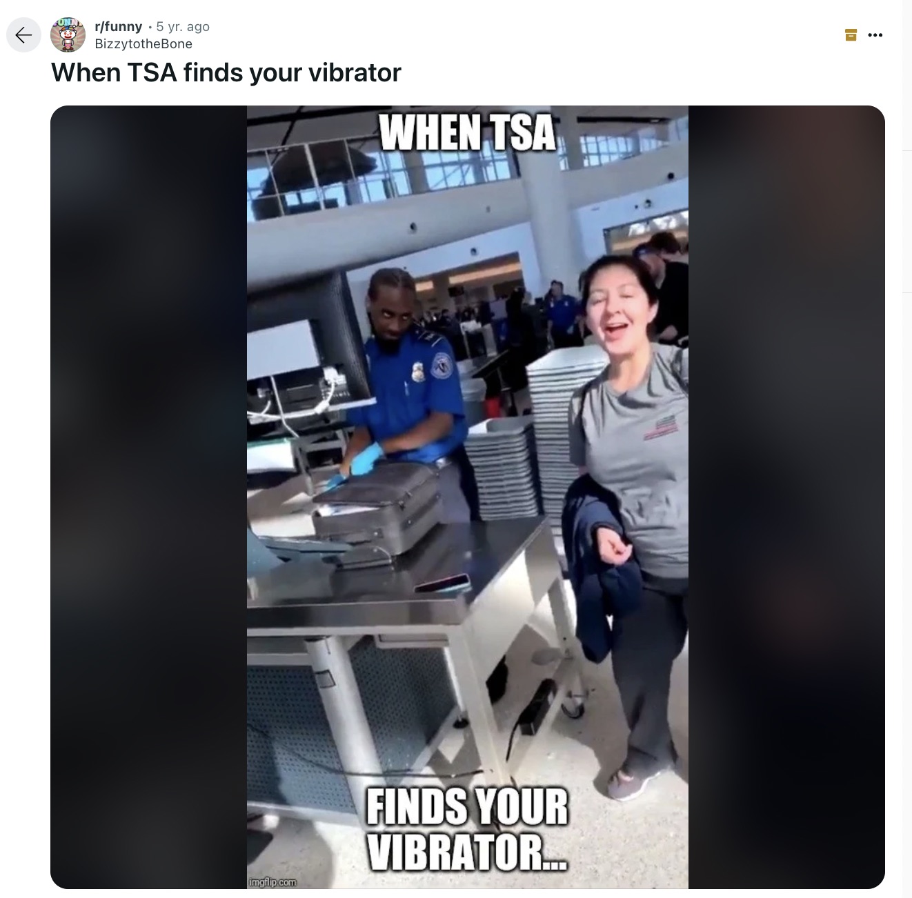 tsa dildo meme - rfunny 5 yr. ago BizzytotheBone When Tsa finds your vibrator When Tsa imgflip.com Finds Your Vibrator...