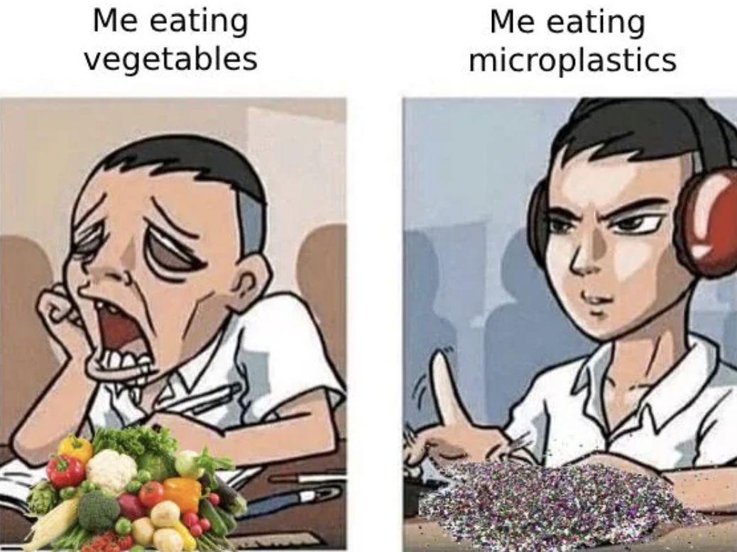 study time vs game time - Me eating vegetables Me eating microplastics