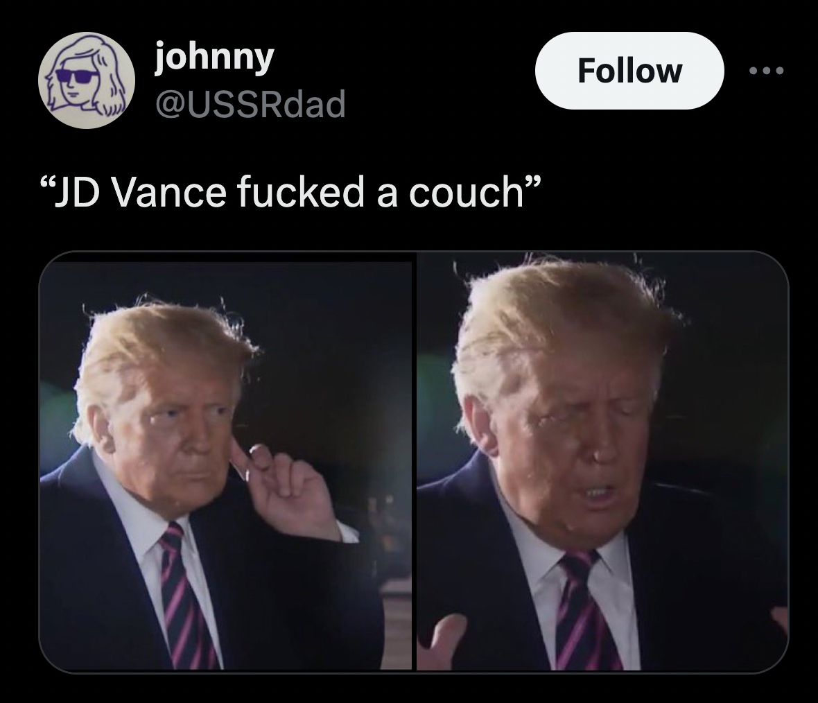 wow you re telling me - johnny "Jd Vance fucked a couch"