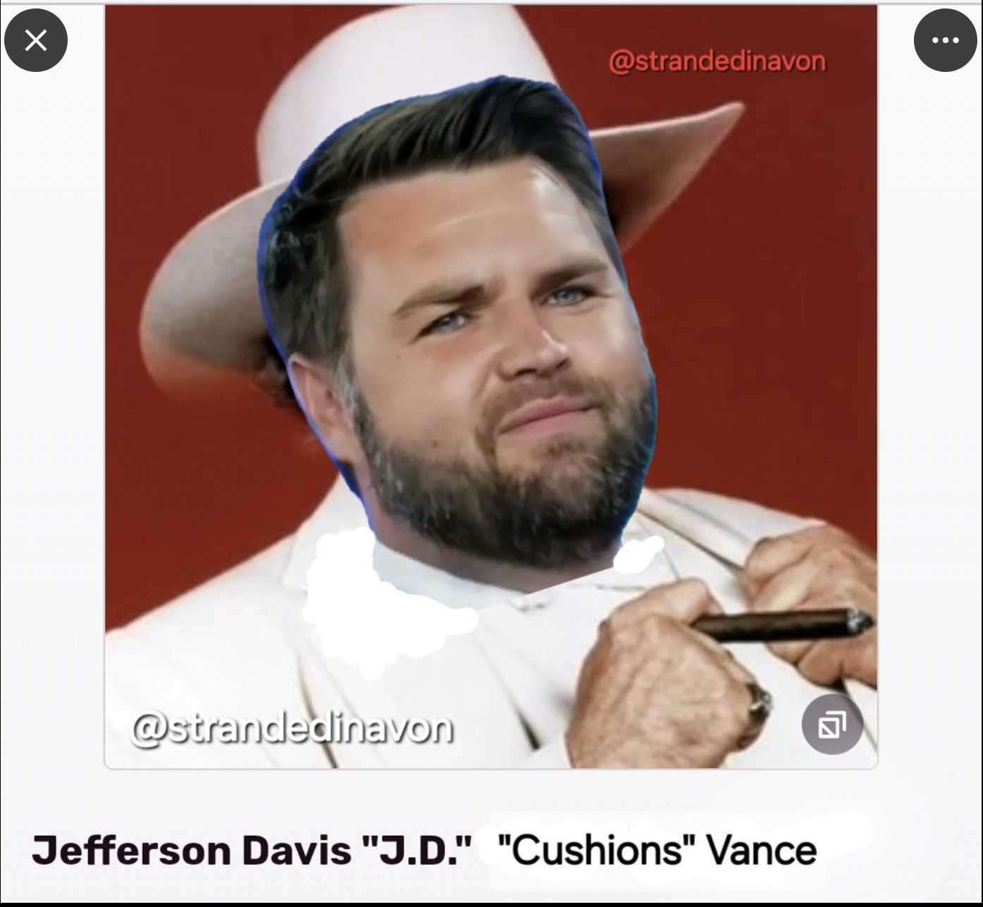 X Jefferson Davis "J.D." "Cushions" Vance