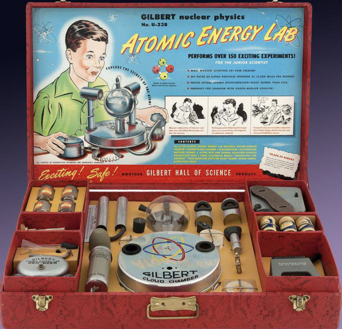 In 1950, A.C. Gilbert released a toy laboratory set that contained actual uranium.