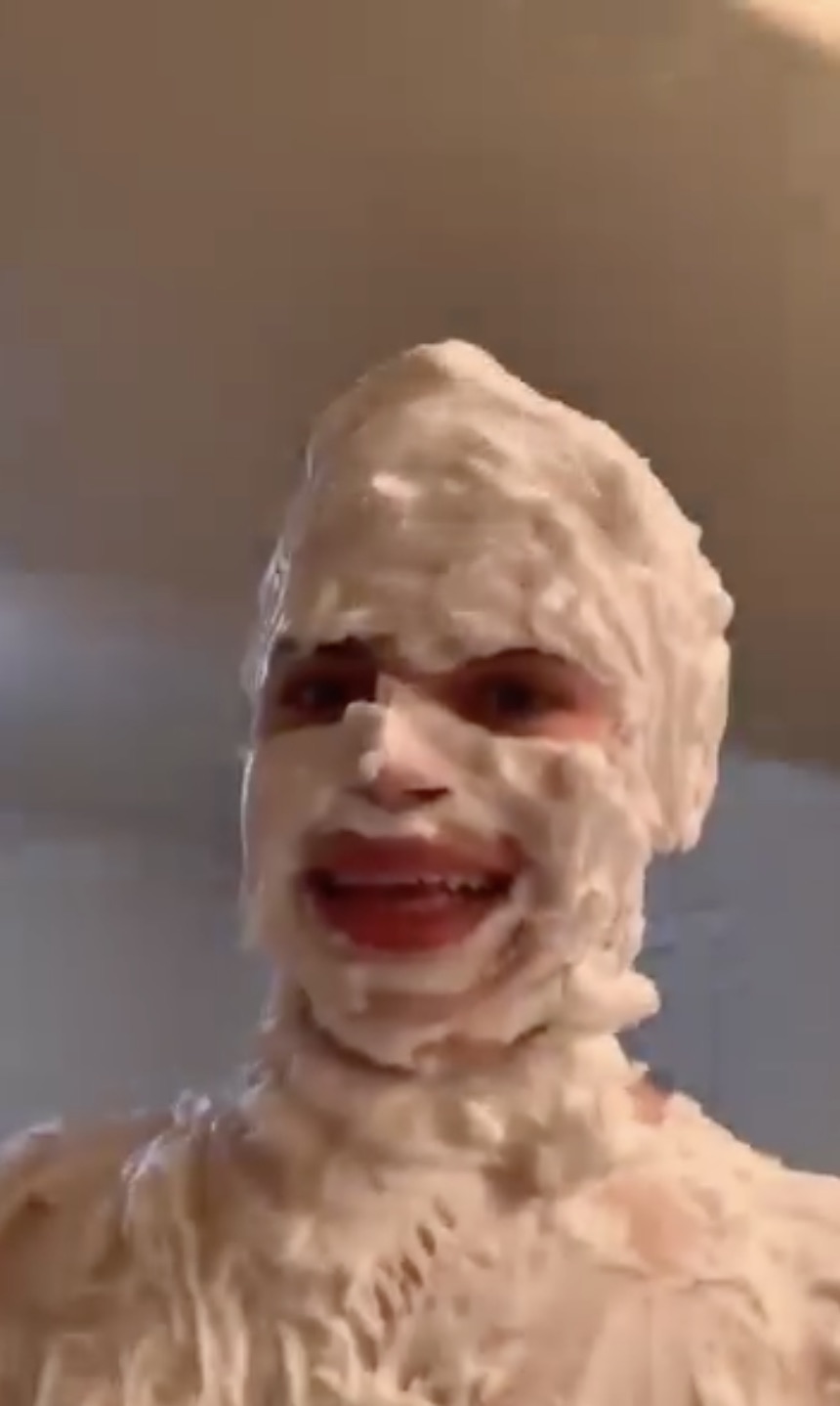 20 Pics of People Covered Head to Toe in Shaving Cream