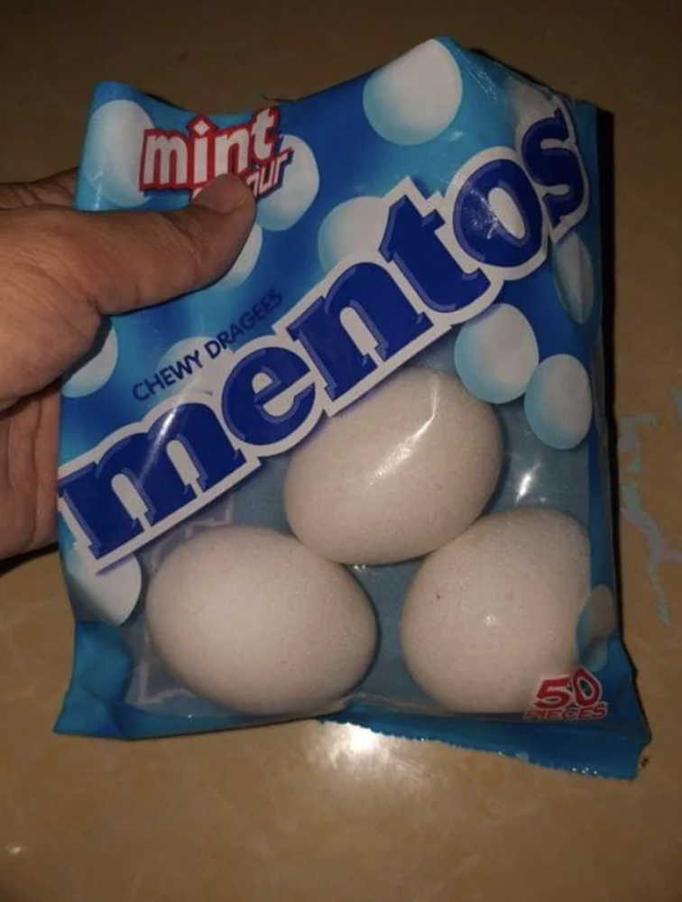 boiled egg - mint Chewy Dragees mentos 50