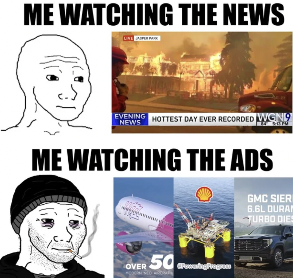 thanks for fixing my mental health meme - Me Watching The News Live Jasper Park Evening News Hottest Day Ever Recorded WGN9 84 Me Watching The Ads Over Modern Nec Ardeare 50 Progress Gmc Sier 6.6L Duran Jurbo Dies