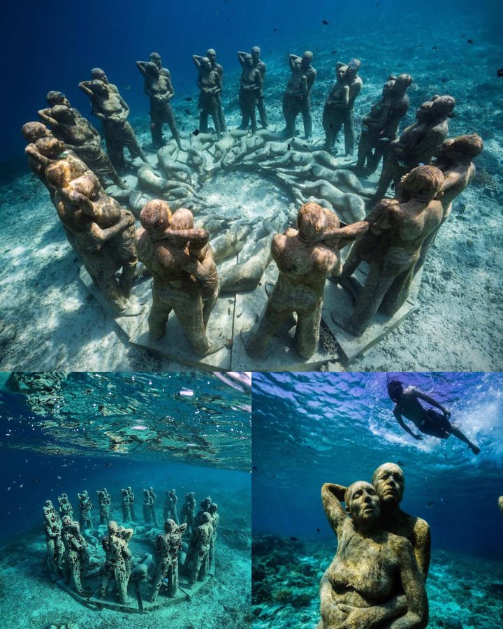 "Nest" depicts a circle of 48 life-size figures off the coast of Gili Meno