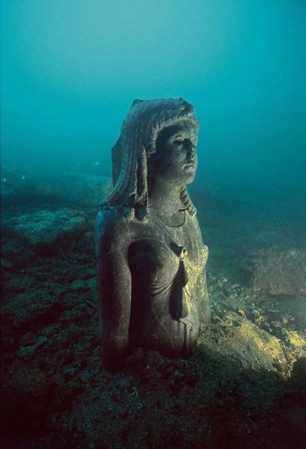 A statue probably depicting Queen Cleopatra III, discovered in the sunken city of Heracleion. For a long time, historians were unsure if the city even existed.