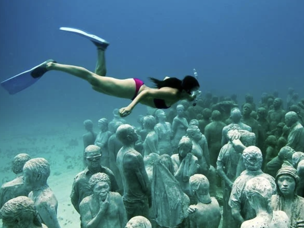 Underwater sculpture park.