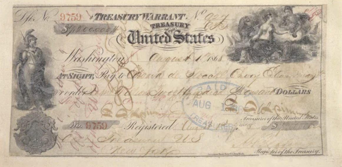 alaska purchased - Ff. No. 9759 Treasury Warrant Treasury United States Washington Caquet Prstown, Pay to Card de Areas Ching 9759 weeted Heart Dollars Aug Registered U In aurul Hs New York Bay of the manly