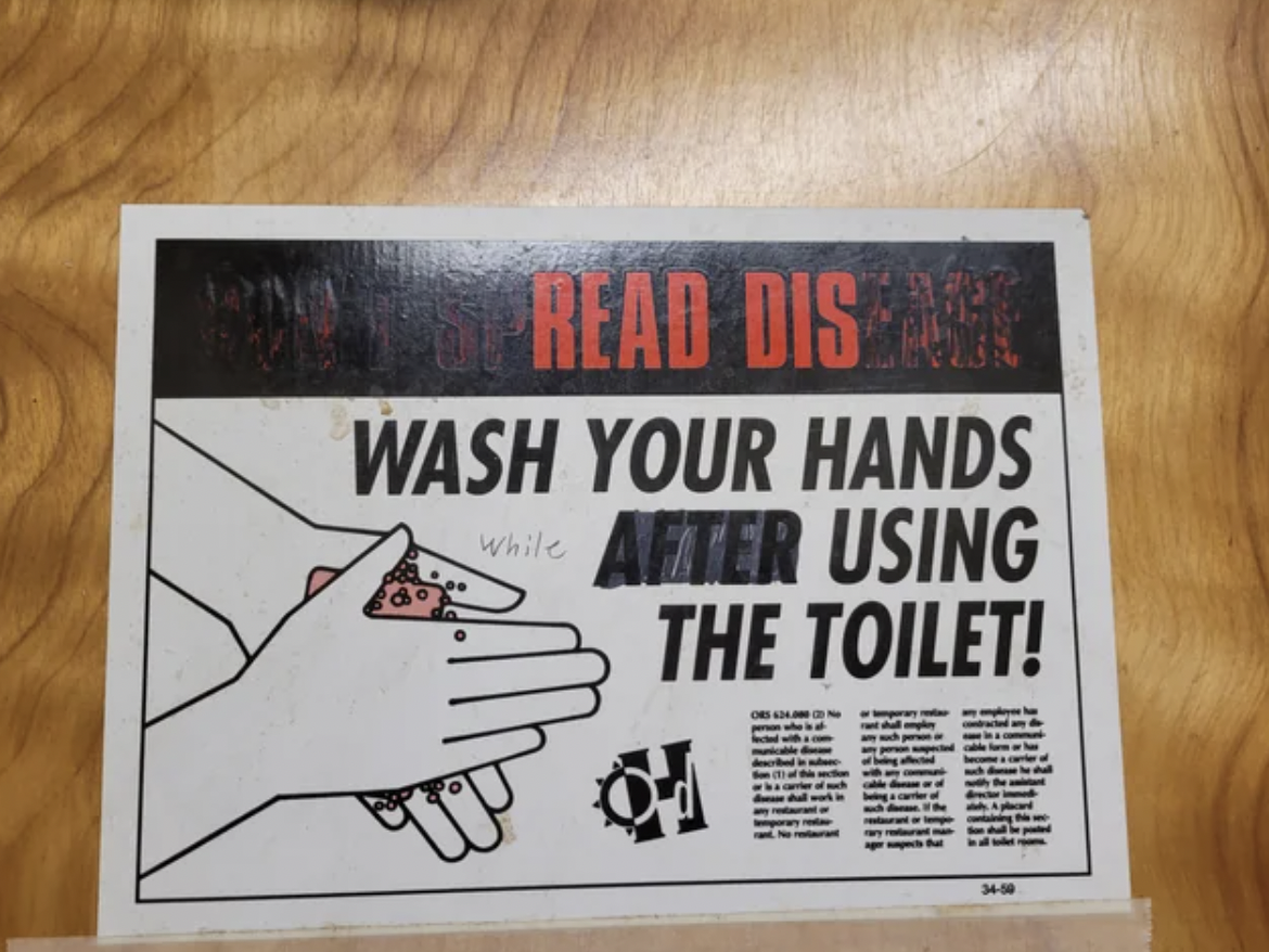 flyer - Read Dis Age Wash Your Hands While After Using The Toilet!