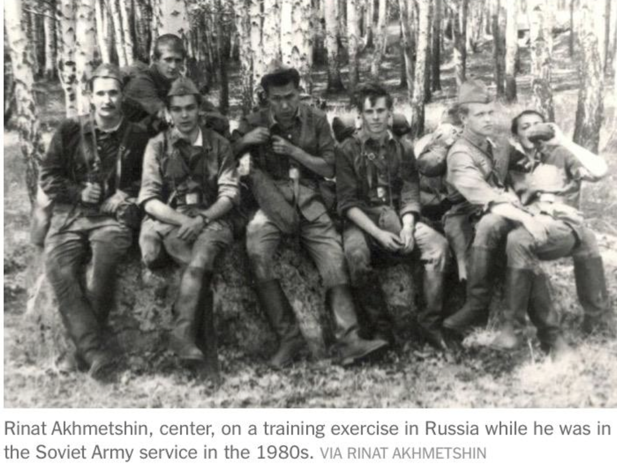 soldier - Rinat Akhmetshin, center, on a training exercise in Russia while he was in the Soviet Army service in the 1980s. Via Rinat Akhmetshin