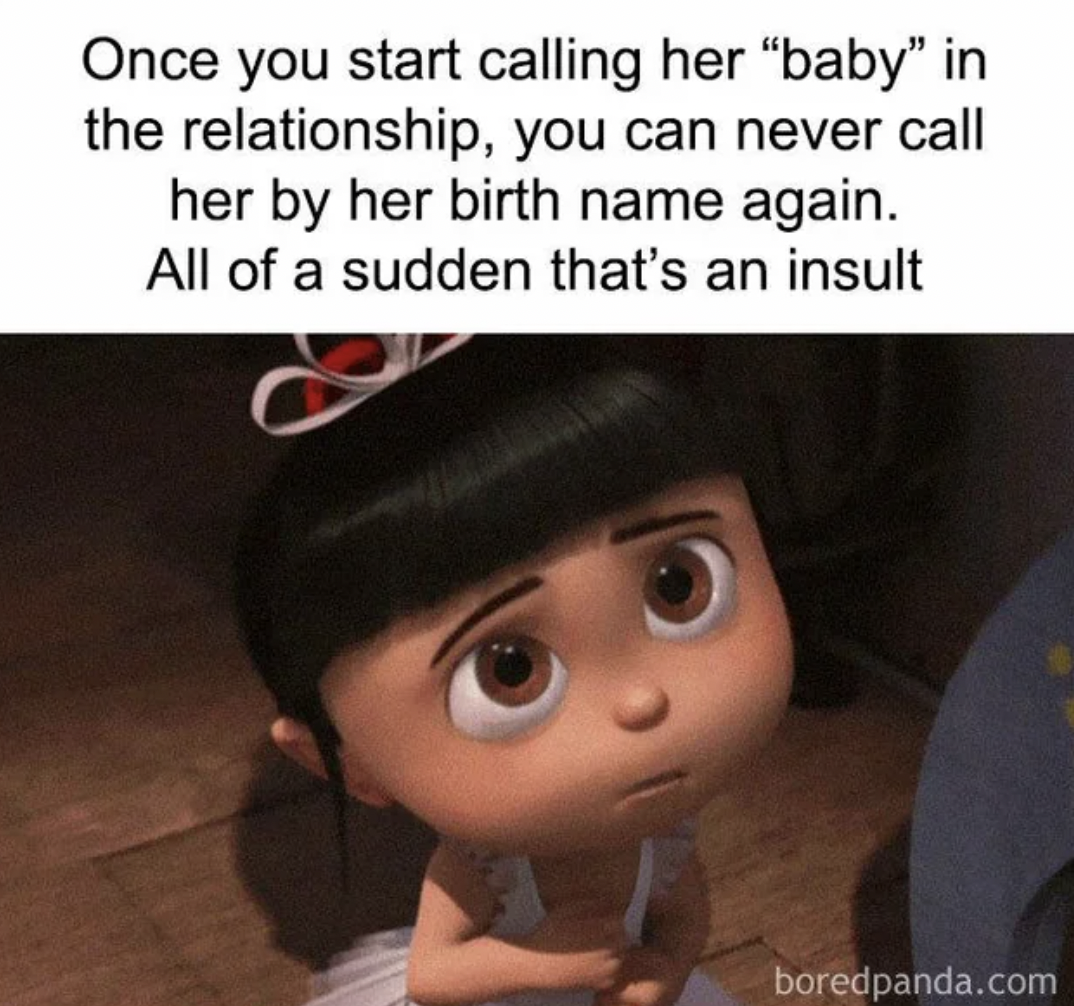 boo from monsters inc puppy eyes - Once you start calling her "baby" in the relationship, you can never call her by her birth name again. All of a sudden that's an insult boredpanda.com