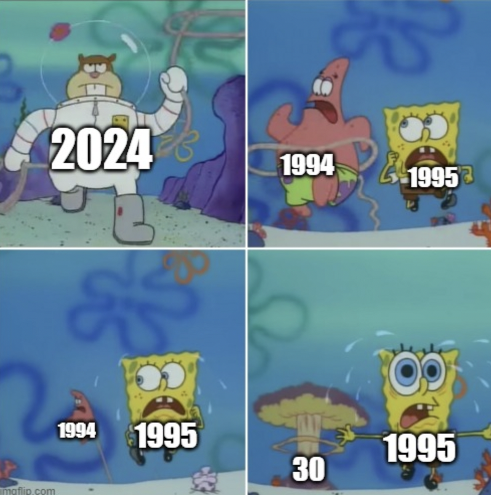 adulthood 2003 kids meme - 2024 1994 1995 1994 1995 1995 30