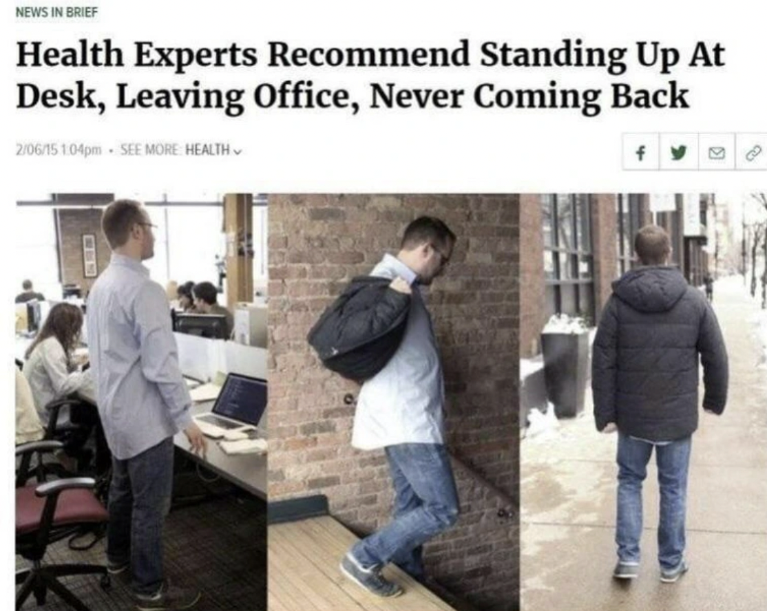 onion experts recommend standing up - News In Brief Health Experts Recommend Standing Up At Desk, Leaving Office, Never Coming Back 20615 pm. See More Health f