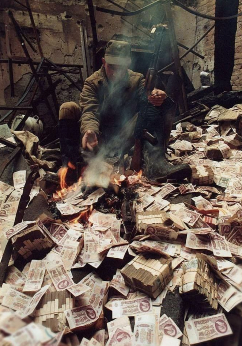 burning ruble