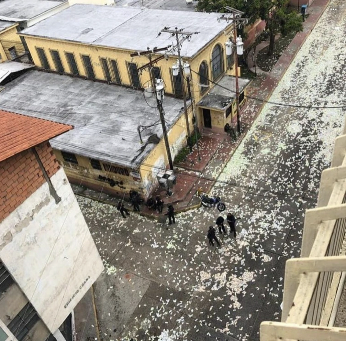 Venezuelans throw money on the streets as hyperinflation keeps increasing, five years ago.