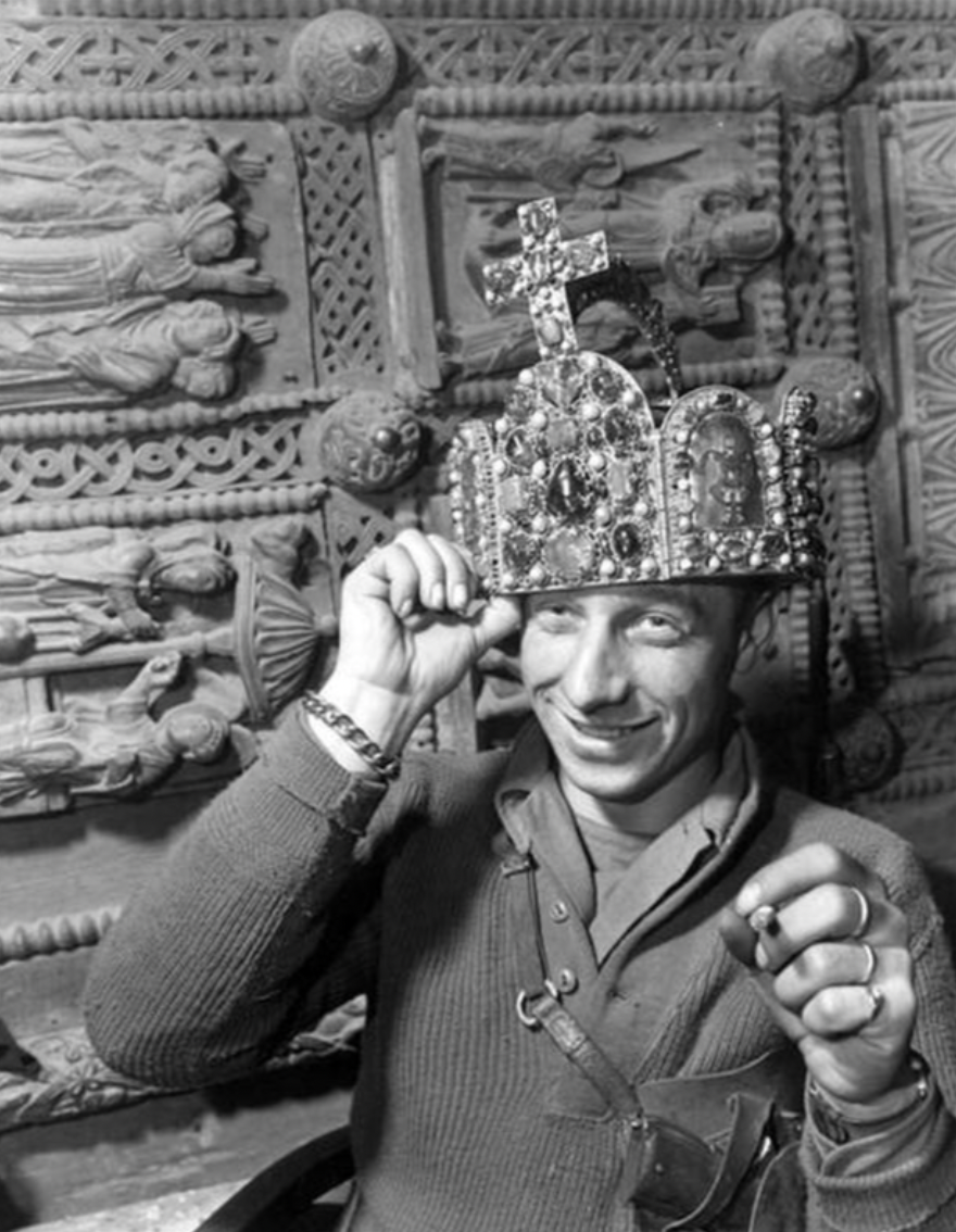 soldier wearing crown of holy roman empire