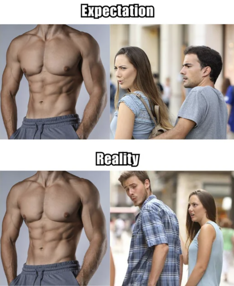 girl and man - Expectation Reality