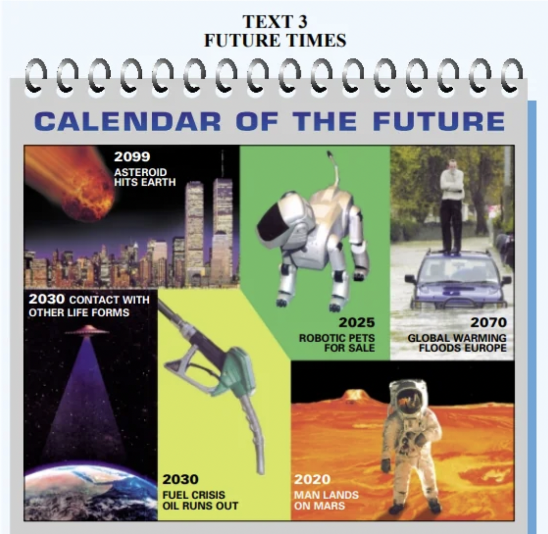 outer space - Text 3 Future Times 0000000000000000 Calendar Of The Future 2099 Asteroid Hits Earth 2030 Contact With Other Life Forms 2025 Robotic Pets For Sale 2070 Global Warming Floods Europe 2030 Fuel Crisis Oil Runs Out 2020 Man Lands On Mars