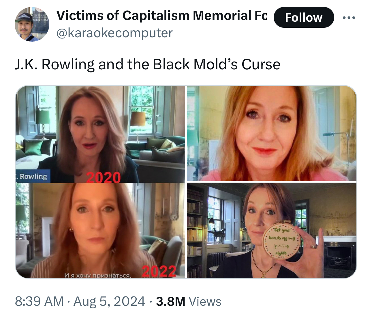 collage - Victims of Capitalism Memorial Fc J.K. Rowling and the Black Mold's Curse Rowling 020 , 3.8M Views