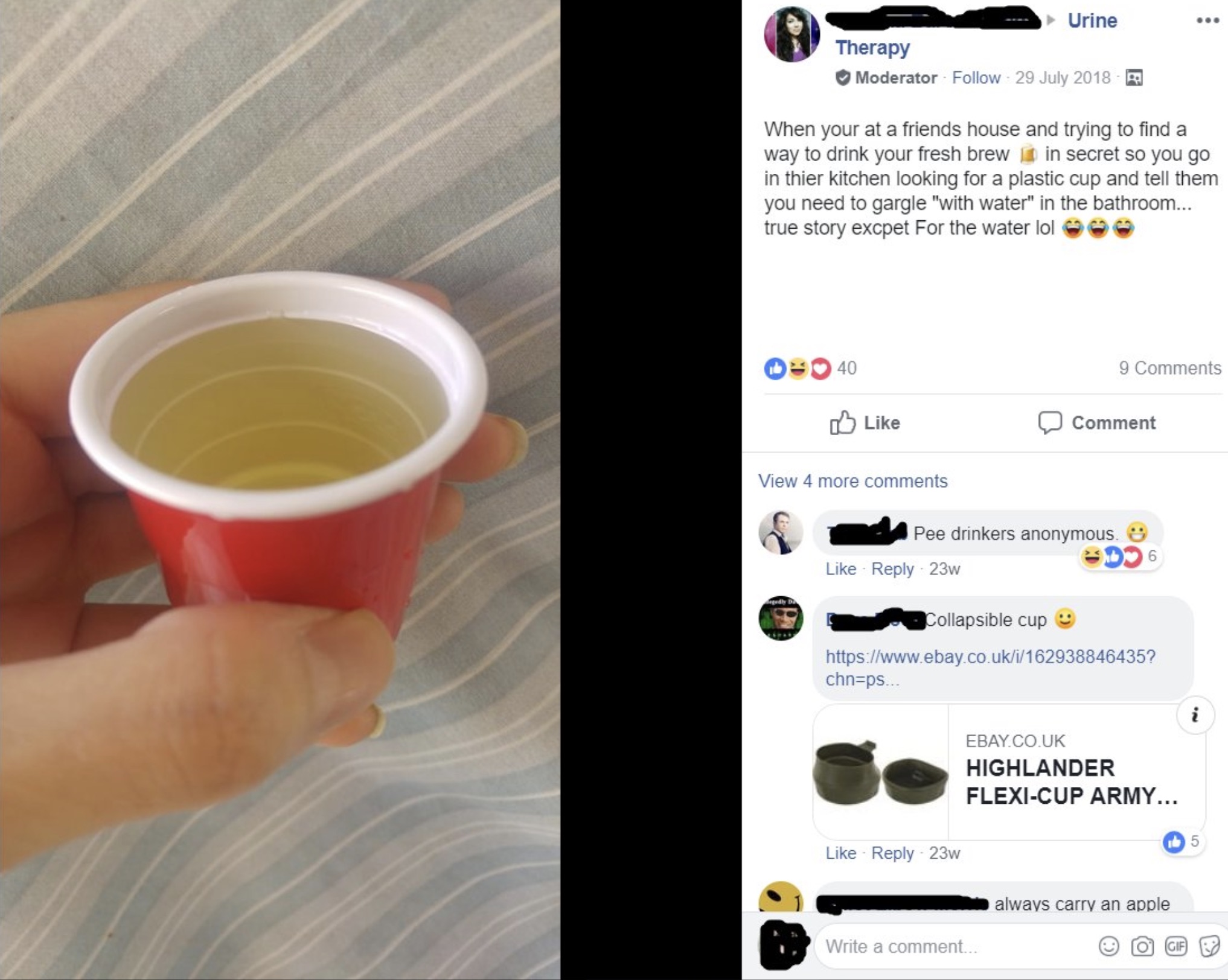 The 23 Grossest Posts From the FB Group 'Urine Therapy'